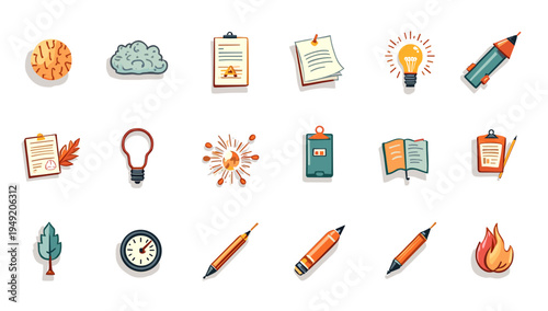 This charming illustration evokes a sense of creativity and planning, ideal for blogs, presentations, or educational materials relating to autumn or n