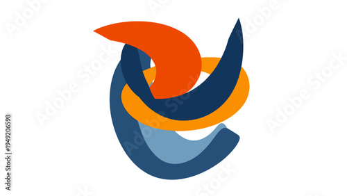 Abstract Blue Orange Logo Design Element.