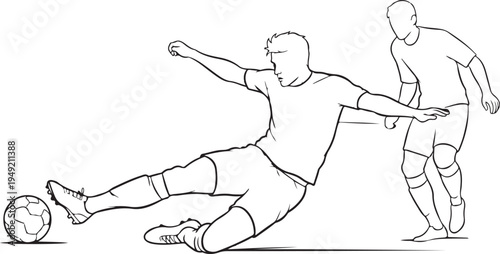 Vector illustration of two soccer players in action
