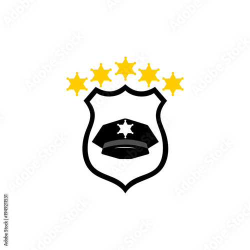 Police service logo with 5 stars on white background