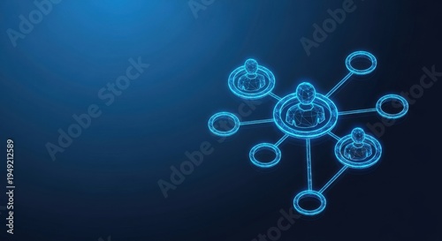 Wallpaper Mural Connected people network in a digital abstract representation with glowing blue lines Torontodigital.ca