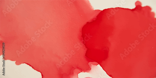 Red watercolor paint creates a heart shape on a torn white paper background with a grunge rose petal texture for a romantic Valentine art design