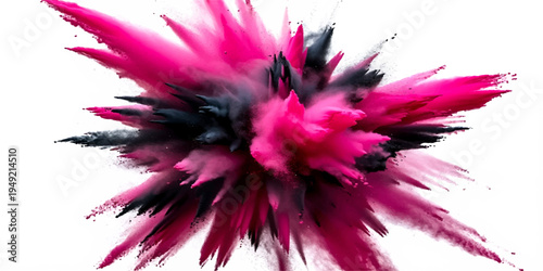 A soft macro closeup of a fluffy pink flower isolated on a white background features a colorful, feather-like texture with natural plume patterns for a light and decorative design