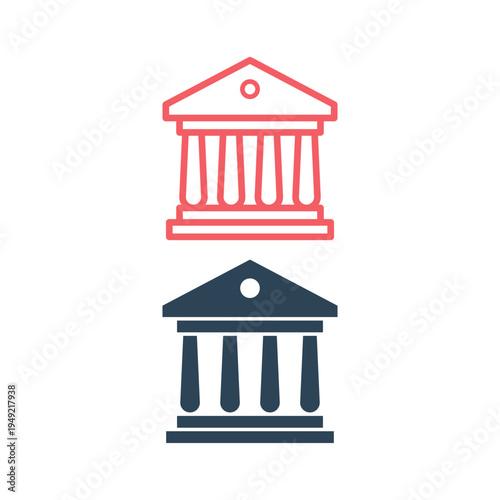 Courthouse icons set bank icon symbol vector illustration.
