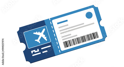 Airplane boarding pass ticket illustration
