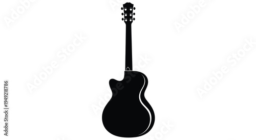 Black electric guitar silhouette
