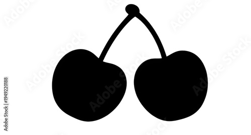cherry, cherries, fruit, berry, sweet, fresh, ripe, juicy, food, dessert, snack, organic, natural, plant, botanical, stem, leaf, leaves, pair, twin, silhouette, shadow, black, outline, shape, icon, sy