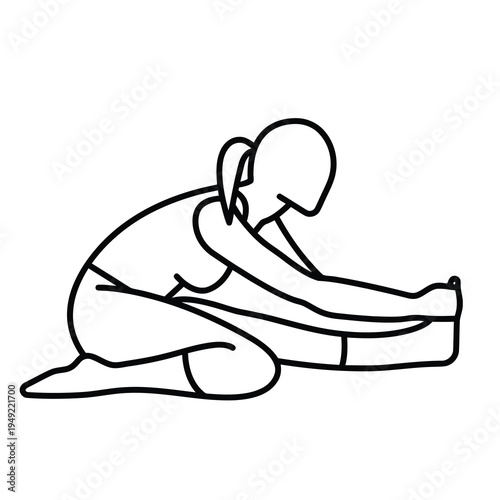 Woman Sitting On the Floor Stretching Left Leg - sports icons
