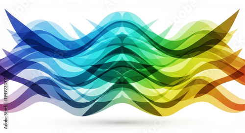 Abstract Rainbow Wave Pattern Vibrant Colors.