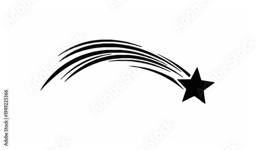 Celestial shooting star symbol vector illustration