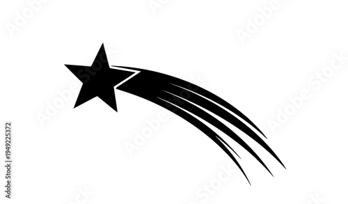 Minimal shooting star icon with long tail vector illustration