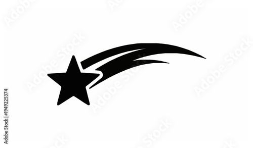 Falling shooting star silhouette vector icon design 