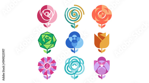 Seamless vector illustration of a set of colorful balloons with a pink rose floral pattern and vintage heart design elements for a nature inspired love ornament wallpaper