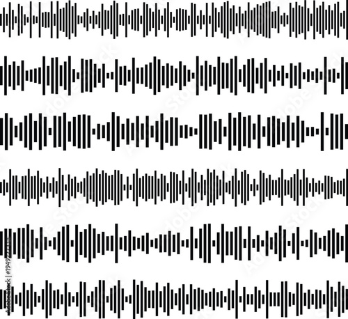A visual representation of sound waves on a white background