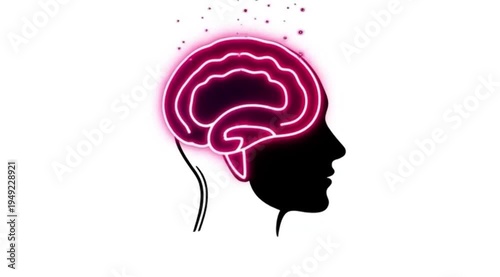 Wallpaper Mural A video showcasing a creative and imaginative brain concept with a neon effect Torontodigital.ca