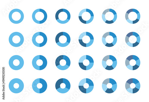 円形のフローチャート・グラフアイコンセット　インフォグラフィック