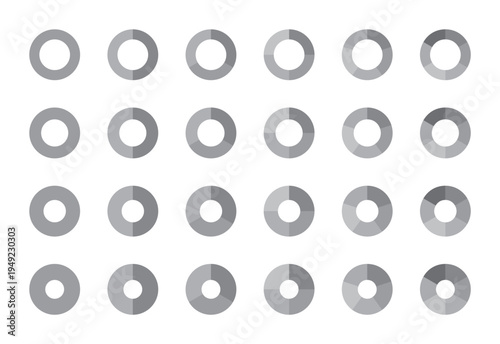 円形のフローチャート・グラフアイコンセット　インフォグラフィック