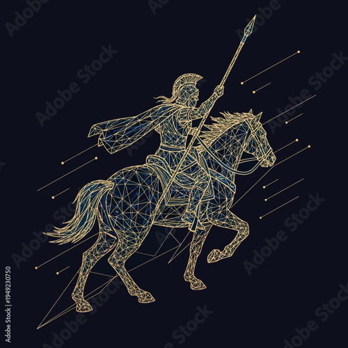 Constellation Sagittarius Rider Horse Illustration.