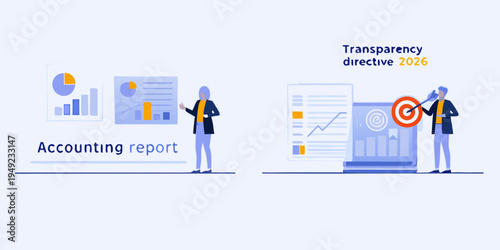 Business analysis and strategic planning illustration with data visualization