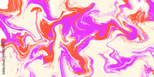 Pink and orange abstract vector marble texture with liquid swirl patterns. This vibrant fluid flow background features dynamic ink ripples and artistic marbling effects for modern creative design art.