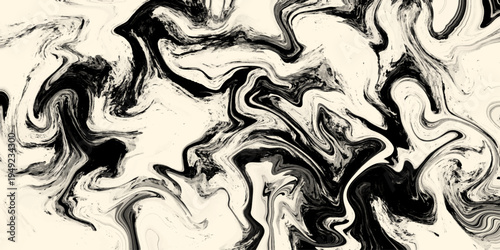 Dark black and gray abstract vector marble texture. Elegant liquid swirl pattern with smooth curvy lines. Dynamic marbling effects for modern designs. Great for luxury backdrops and minimalist art.