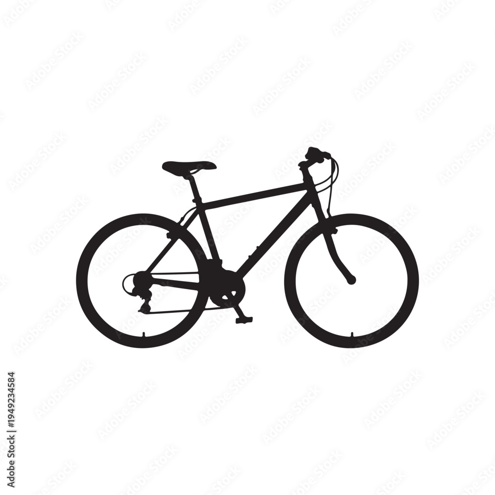 Fototapeta premium Bicycle silhouette vector illustration on white background