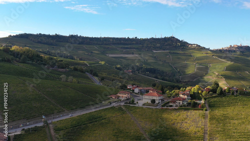 Barbaresco village and Langhe vineyards in Piedmont, Italy