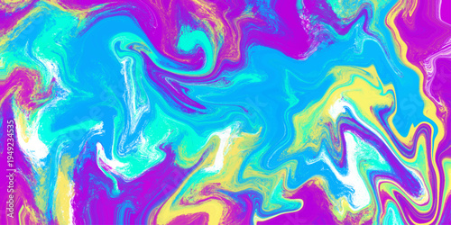 Vibrant multi-color abstract vector marble texture. Artistic liquid swirl pattern with cyan, magenta, and yellow ripples. Dynamic marbling effects for modern designs. Great for creative backdrops.