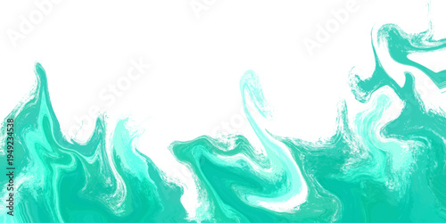 Teal and mint green abstract vector marble texture background. Elegant liquid swirl pattern with soft fluid ripples at the bottom edge. Artistic marbling effects for modern creative minimalist design.