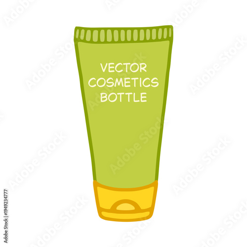 Vector illustration of cosmetics tube for cream, shampoo, conditioner, shower gel, toothpaste Основные RGB