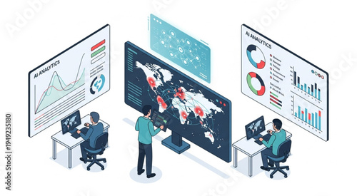 Data Analysis Team Working on Global Analytics and Visualization.