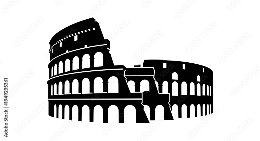 Naklejka premium Colosseum Rome Italy Landmark Icon.