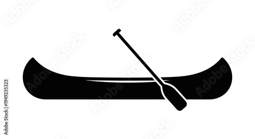 Canoe with single paddle.