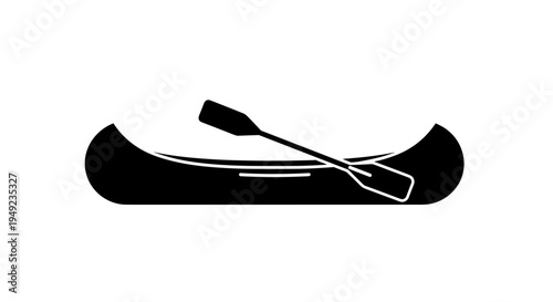 Canoe with single paddle inside.