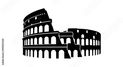 Colosseum Rome Italy Landmark Icon.