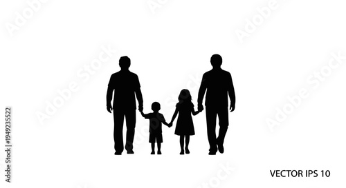 Family Silhouette Holding Hands 1.