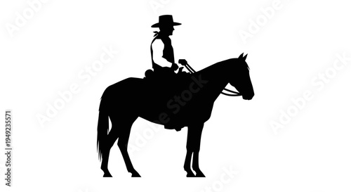Man Riding Horse Silhouette.