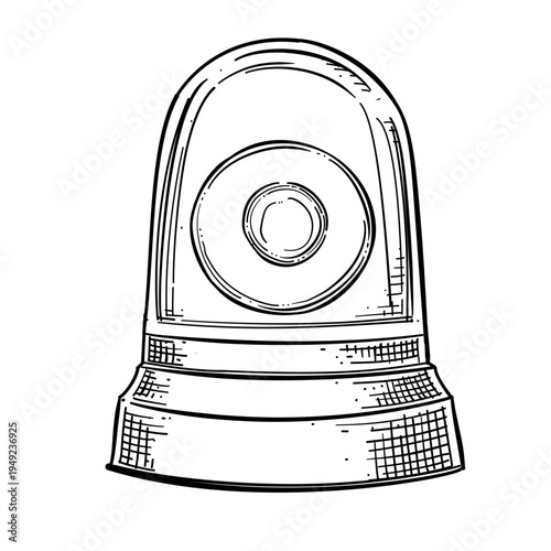 siren strobe light emergency vector line art hand drawn illustration