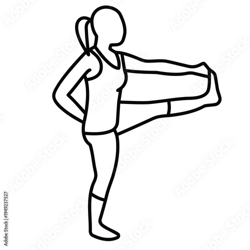 Woman Stretching Left Leg -  sports icons