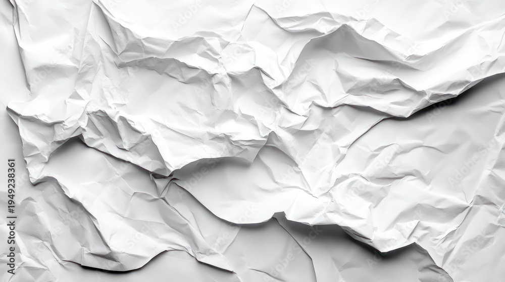 Obraz premium Crumpled White Paper Texture