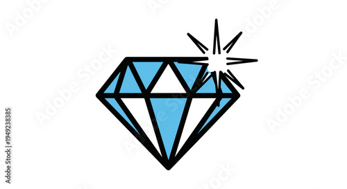 Blue Diamond with Sparkle Effect.
