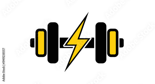 Electric Dumbbell Fitness Symbol.
