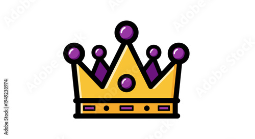 Purple and Gold Cartoon Crown.