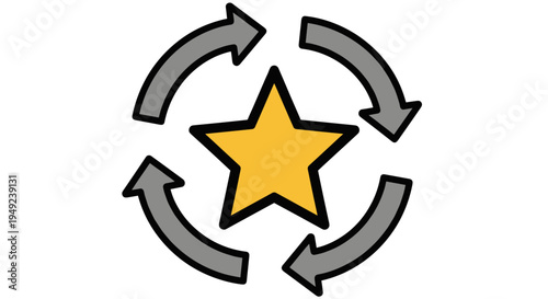 Star with Circular Arrows Logo.