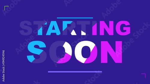 Starting Soon Animated Text Overlay for Live Streams and Events.