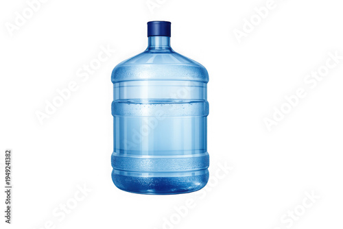 Large plastic water bottle for dispenser isolated on alpha channel background