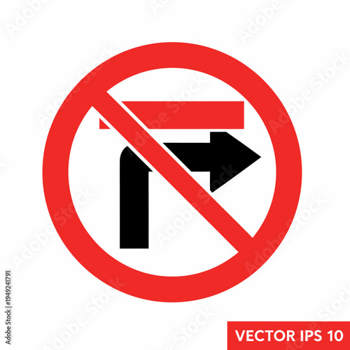A no right or left turn traffic sign on a road, a signal of direction, road sign