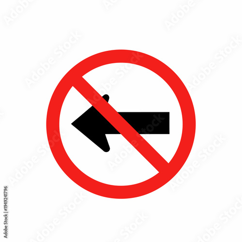 Free Download No Left Turn Sign: A Red Circle with a Black Arrow Indicating No Left Turn - GFXLoad