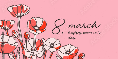 Floral illustration celebrating international women s day on march eighth