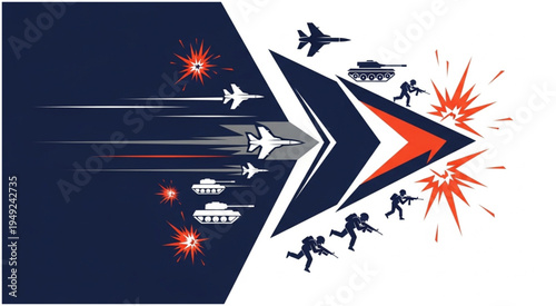 Military Conflict Illustration - A Visual Representation of Modern Warfare.